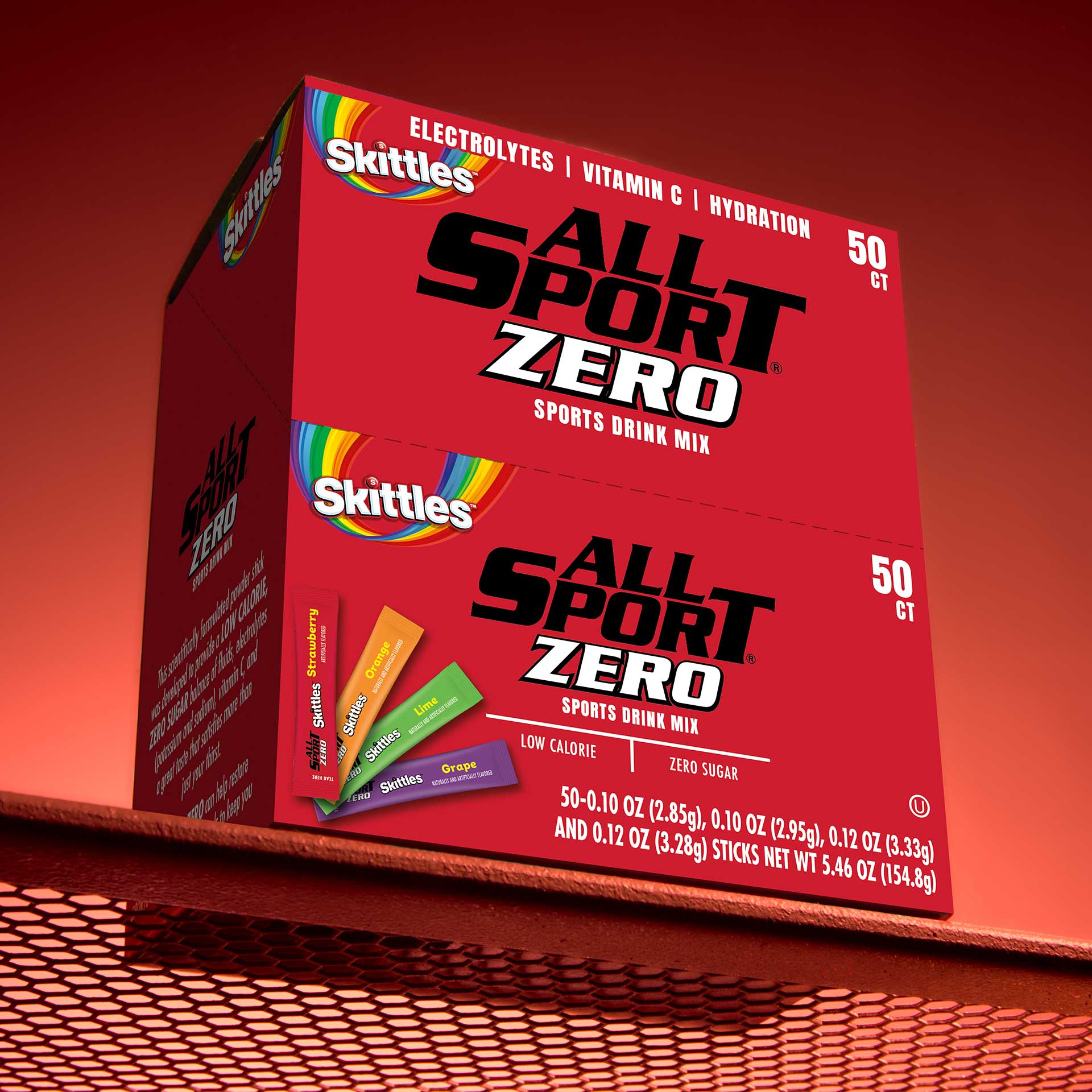 All Sport® 10122550 ZERO Skittles® Electrolyte Drink Mix, Assorted